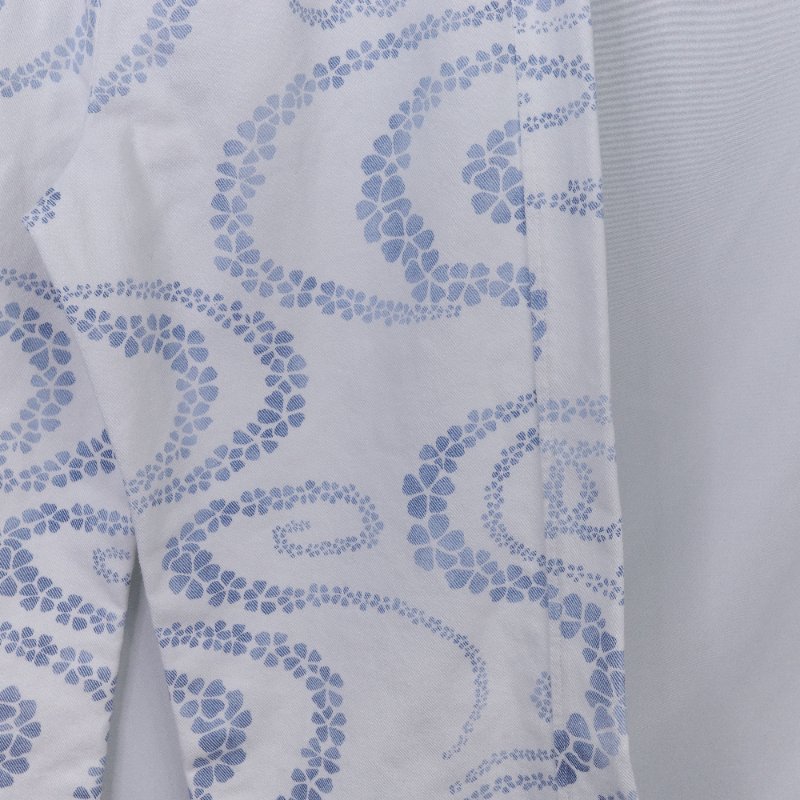 Chanel 香奈兒 碎花 白底藍色 高腰印花丹寧長褲-6