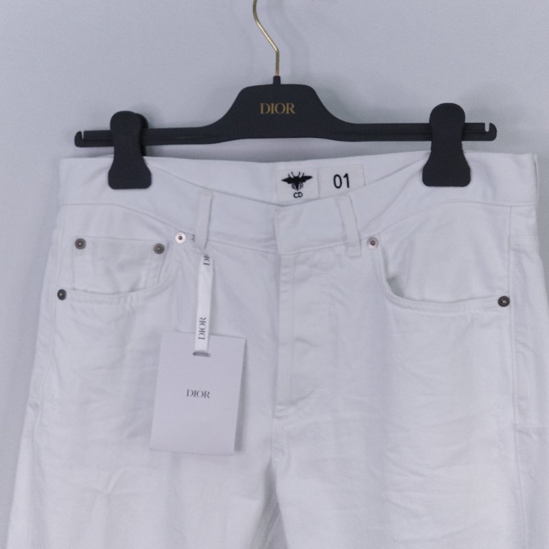 Dior 迪奧 經典五口袋 白色牛仔褲-2