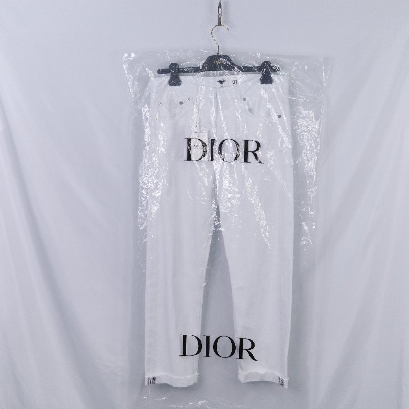 Dior 迪奧 經典五口袋 白色牛仔褲-4