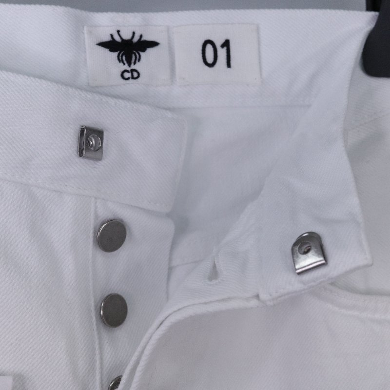 Dior 迪奧 經典五口袋 白色牛仔褲-14