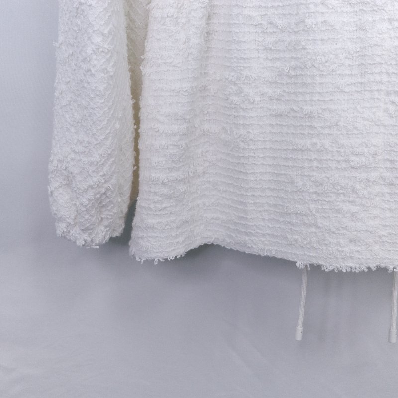 Chanel 香奈兒 25P 白色斜紋軟呢 珍珠扣風衣外套-12