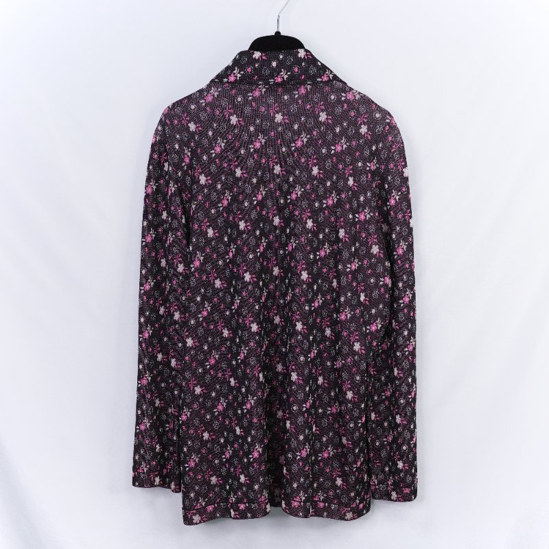 Chanel 香奈兒 24B 黑粉交織金屬絲 嫘縈 襯衫式外套-1