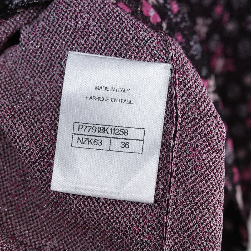 Chanel 香奈兒 24B 黑粉交織金屬絲 嫘縈 襯衫式外套-13