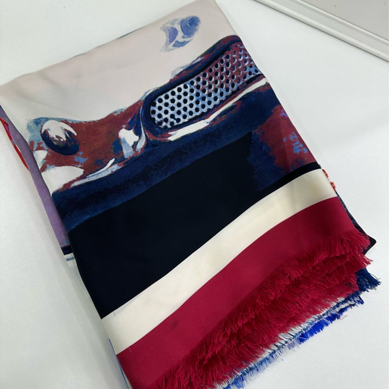 Chanel香奈兒稀有款超大掛畫絲巾 披肩 圍巾 古巴系列 超大一幅-1