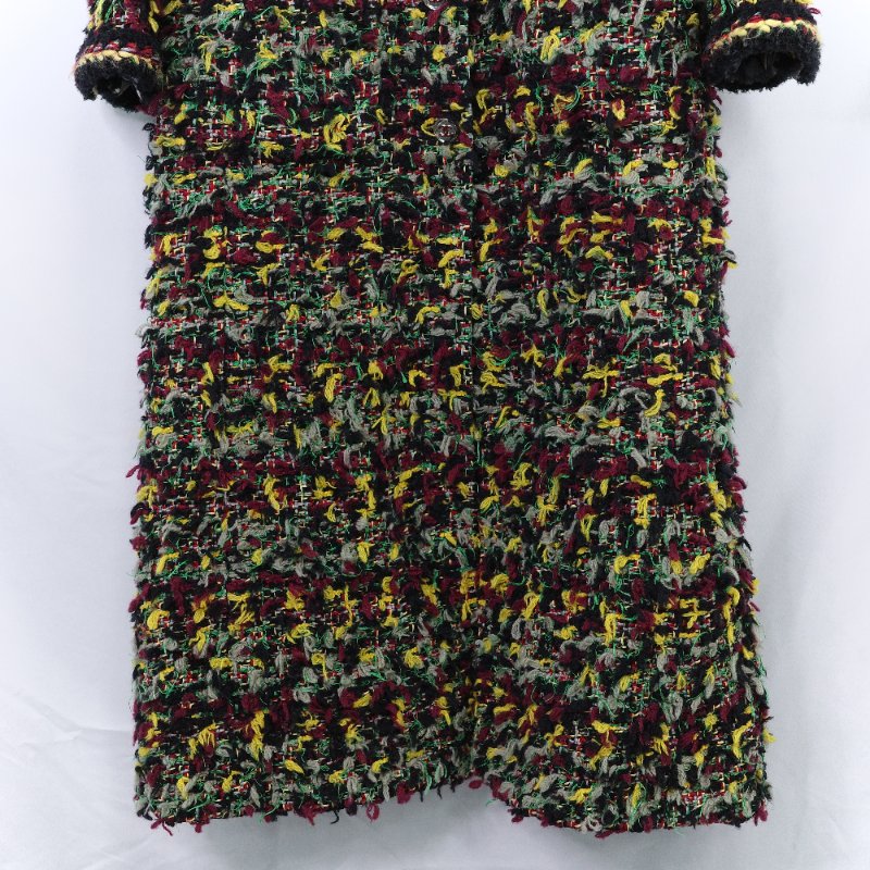 Chanel 香奈兒 經典工藝 斜紋 繽紛多彩 幻想軟呢長版大衣-3