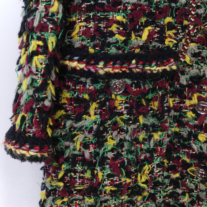 Chanel 香奈兒 經典工藝 斜紋 繽紛多彩 幻想軟呢長版大衣-6