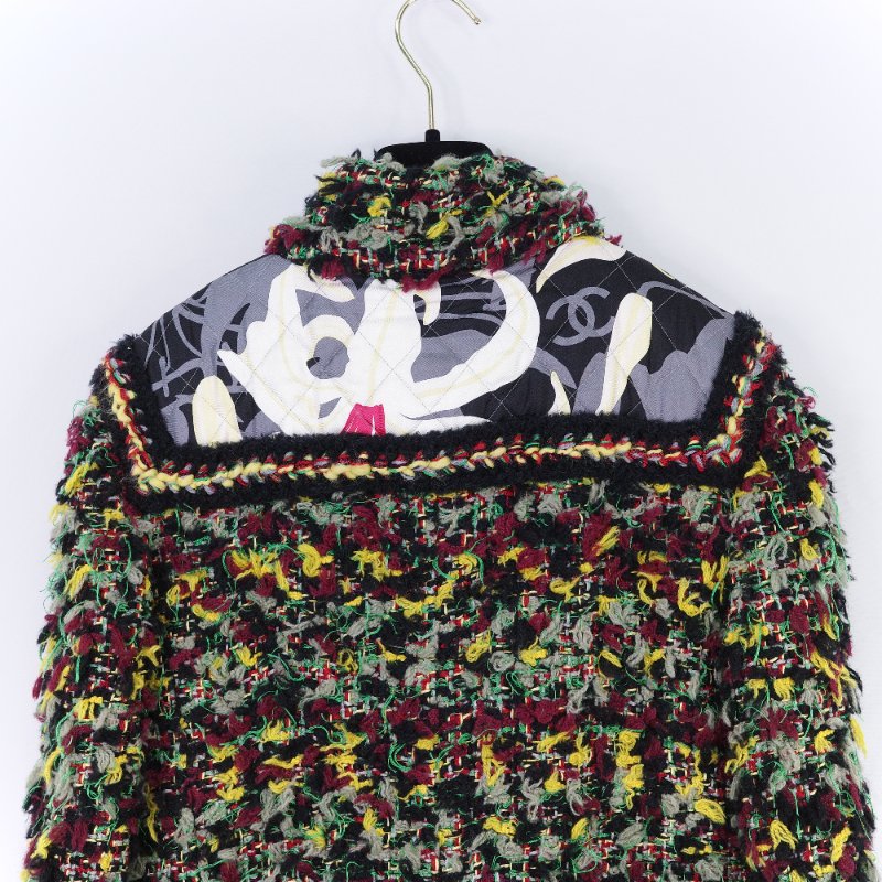 Chanel 香奈兒 經典工藝 斜紋 繽紛多彩 幻想軟呢長版大衣-9