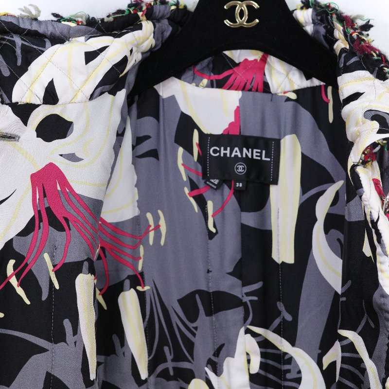 Chanel 香奈兒 經典工藝 斜紋 繽紛多彩 幻想軟呢長版大衣-13