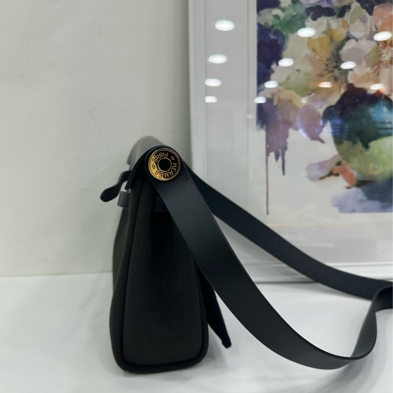 Hermes 愛馬仕 mini herbag Zip20深古銅灰色 拼黑 超酷 W 有購證-3