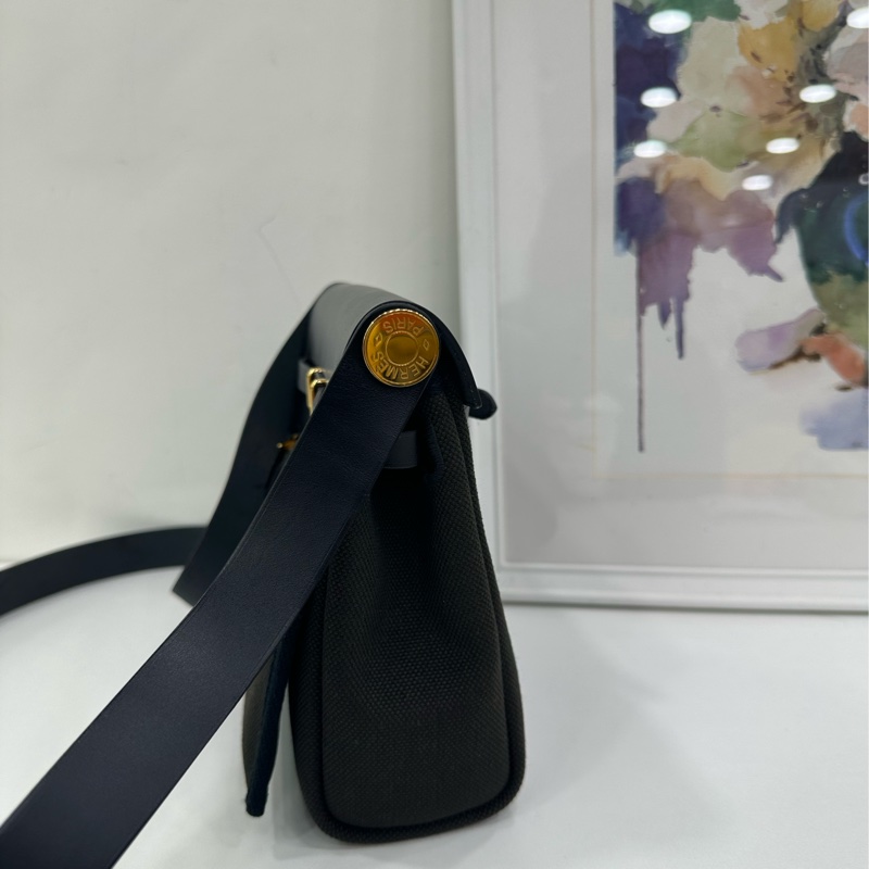 Hermes 愛馬仕 mini herbag Zip20深古銅灰色 拼黑 超酷 W 有購證-4