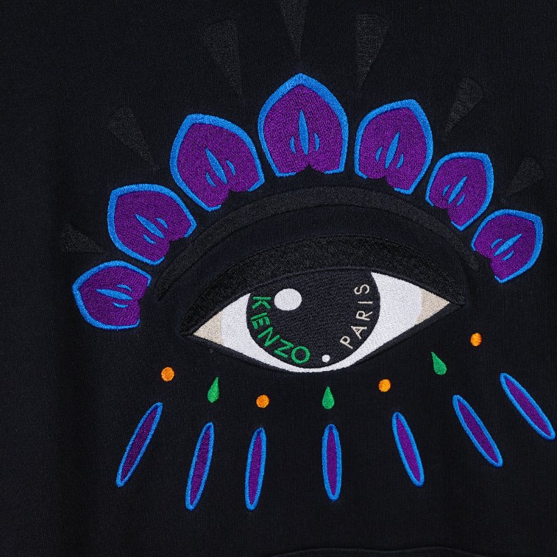 Kenzo 高田賢三 黑色經典眼睛 男裝 連帽衛衣-4