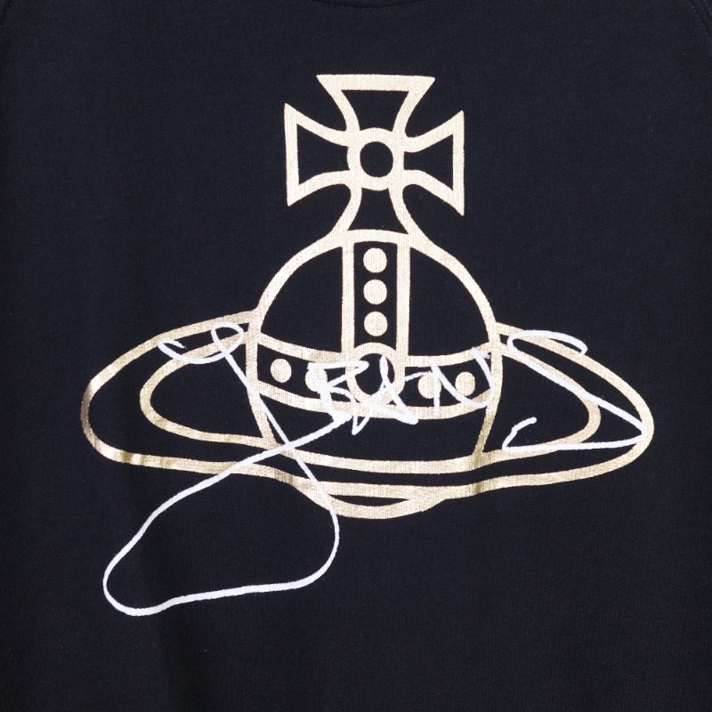 Vivienne Westwood 西太后 黑色金箔 土星 Logo 圓領衛衣-1