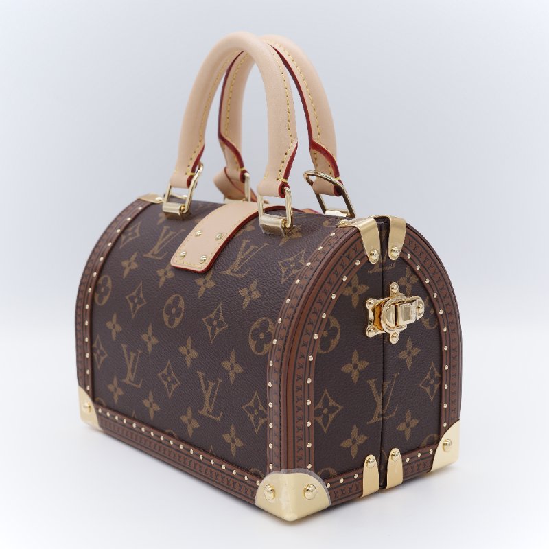 專櫃55萬♥️限量款 Louis Vuitton 路易威登 Speedy Trunk 經典 老花 帆布 手提包 肩背包 斜掛包-6
