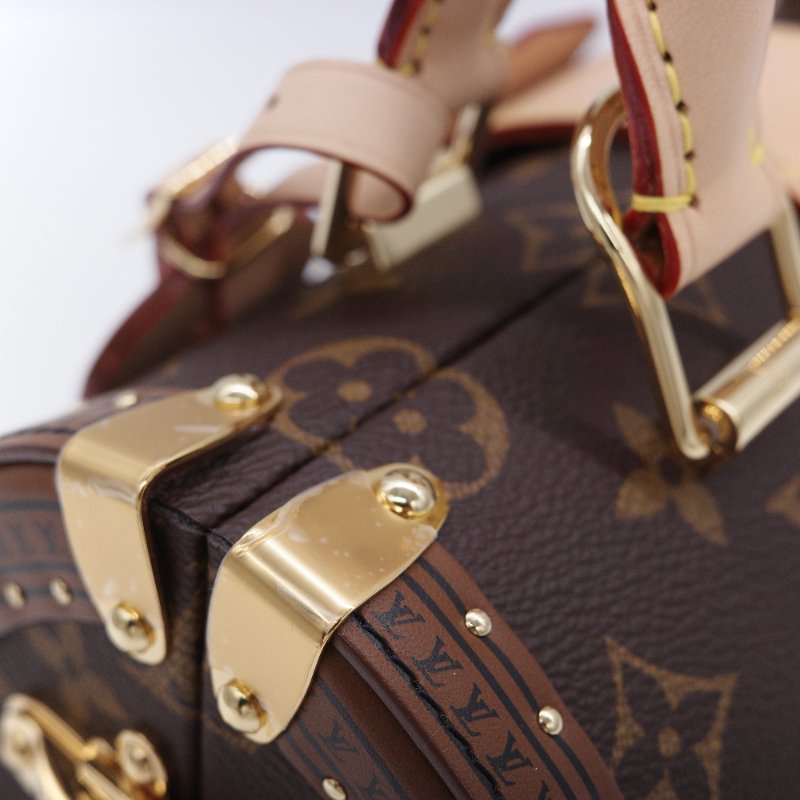 專櫃55萬♥️限量款 Louis Vuitton 路易威登 Speedy Trunk 經典 老花 帆布 手提包 肩背包 斜掛包-18