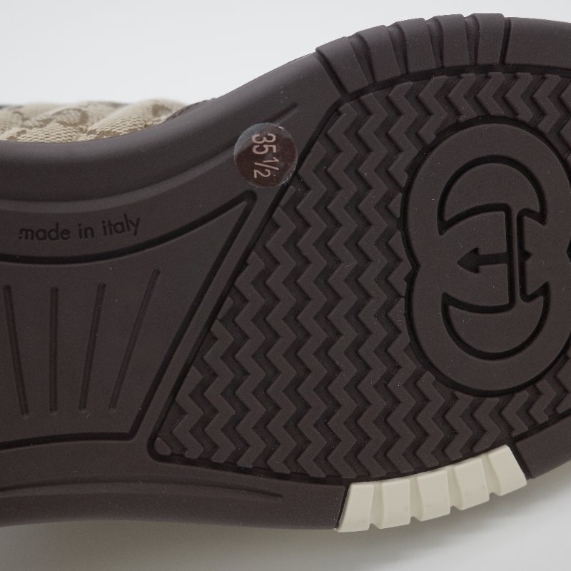 Gucci古馳Re-Web 白色牛皮 米棕色 GG 帆布運動鞋-15