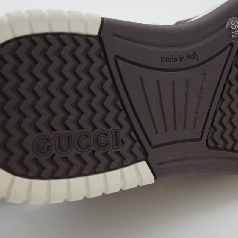 Gucci古馳Re-Web 白色牛皮 米棕色 GG 帆布運動鞋-16