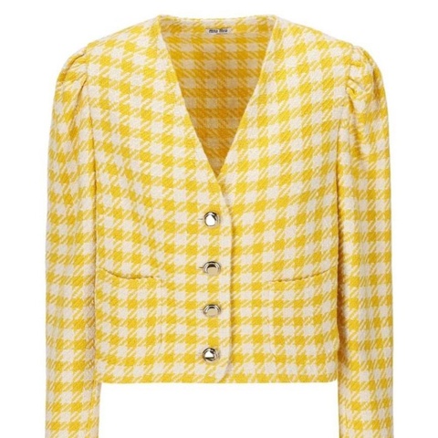 Miu Miu 女士 深V領紐扣休閒夾克IT-36碼