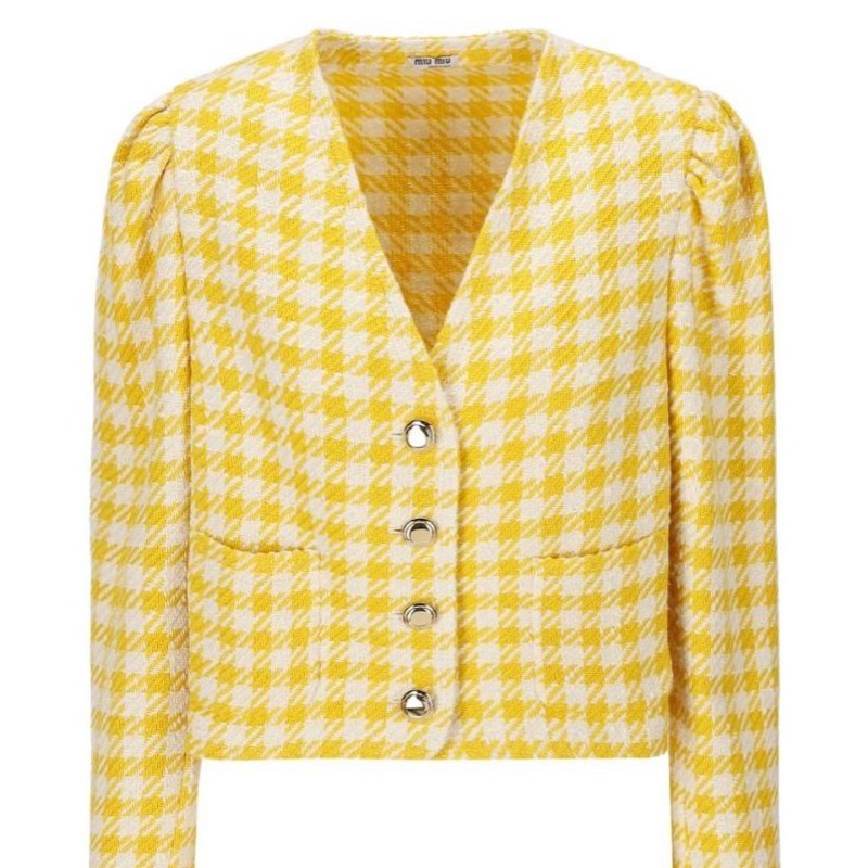 Miu Miu 女士 深V領紐扣休閒夾克IT-36碼-0