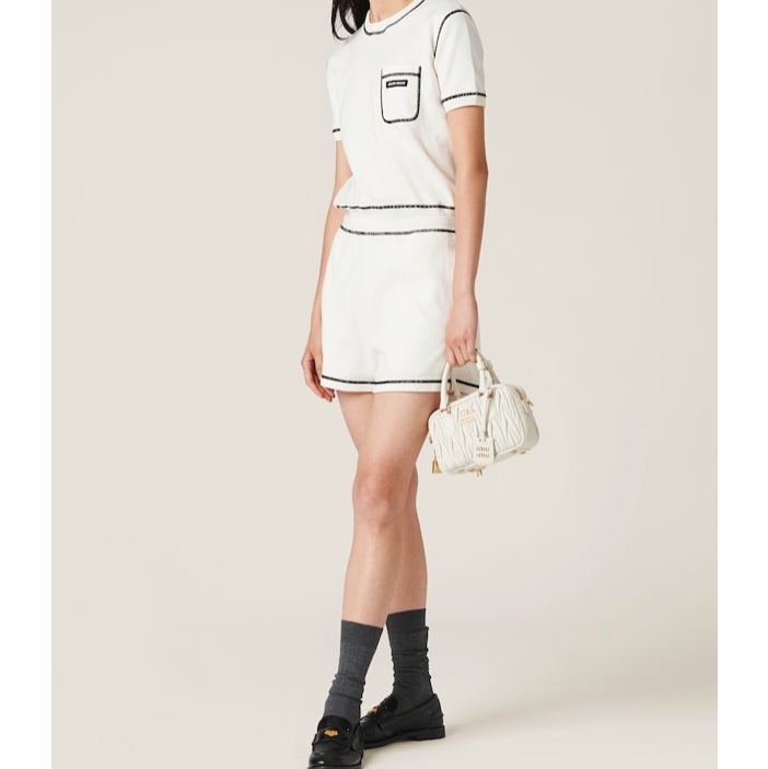 Miu Miu 女士 徽標短褲IT-36 IT-38 IT-40碼-4