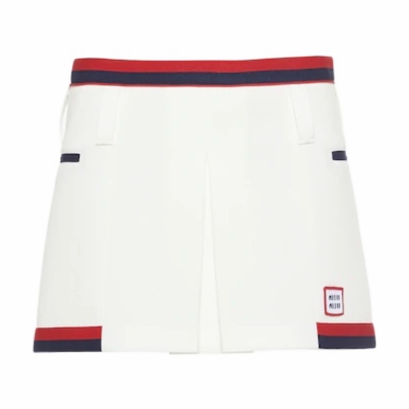 Miu Miu 女士 徽標細節迷你半身裙IT-38 IT-40碼-2