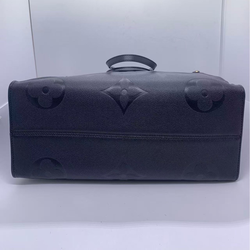 路易威登Lv onthego大號黑色全皮壓紋手提包單肩包-2