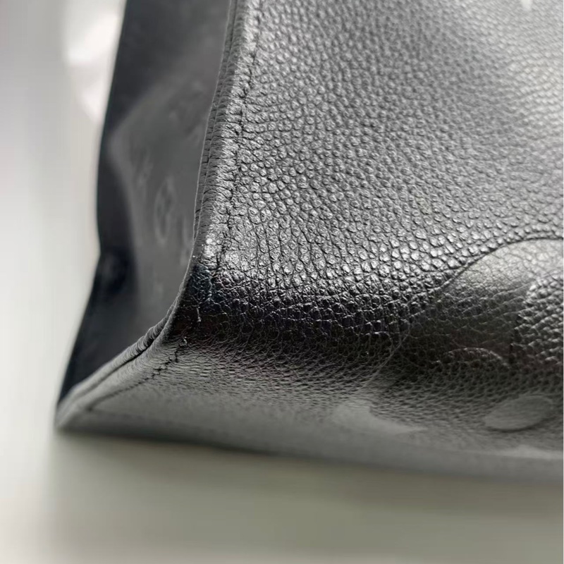 路易威登Lv onthego大號黑色全皮壓紋手提包單肩包-12