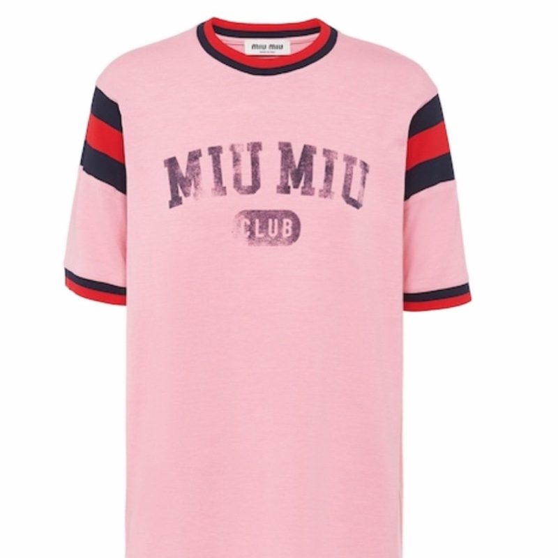 Miu Miu 女士 印花平紋針織 T 恤XS碼-0