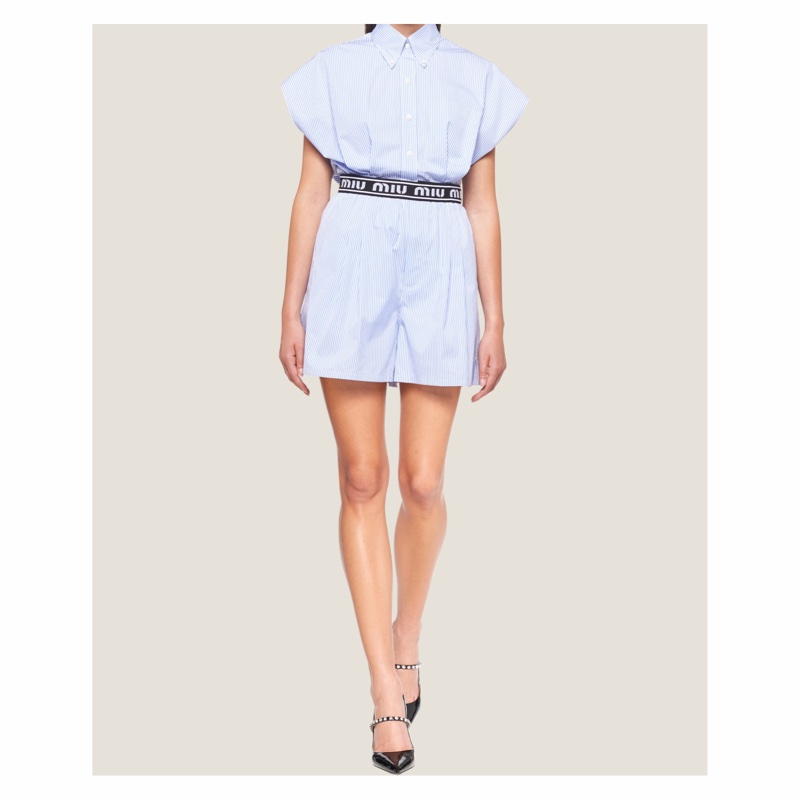 Miu Miu 女士 徽標短褲IT-36碼-3