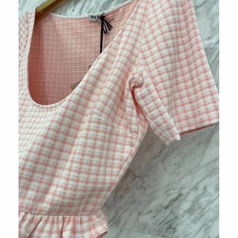 Miu Miu 女士 徽標格子短款罩衫IT-36 IT-38 IT-40 IT-42碼-2