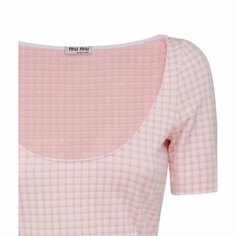 Miu Miu 女士 徽標格子短款罩衫IT-36 IT-38 IT-40 IT-42碼-4