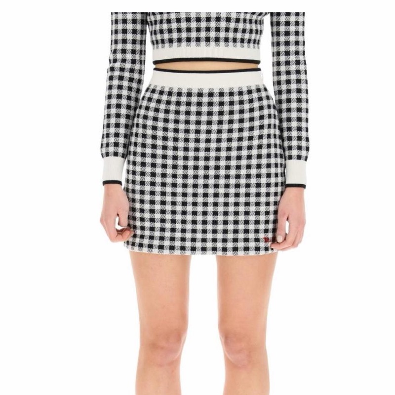 Miu Miu 女士 格紋短款半身裙IT-38 IT-40 IT-42 IT-44碼-0