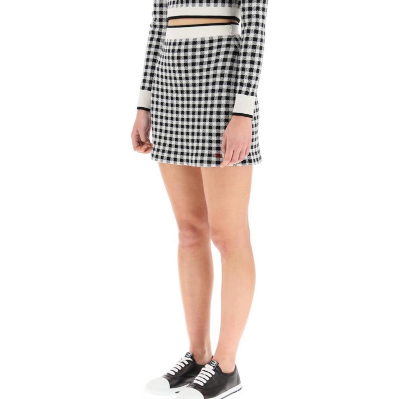 Miu Miu 女士 格紋短款半身裙IT-38 IT-40 IT-42 IT-44碼-5