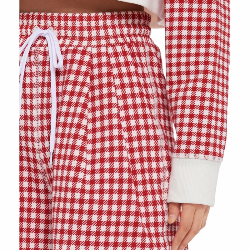 Miu Miu 女士 徽標格紋抽繩高腰短褲IT-36 IT-38 IT-40碼-1