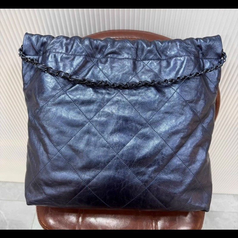 Chanel 22bag 中size
油蠟牛皮深 藍色-2