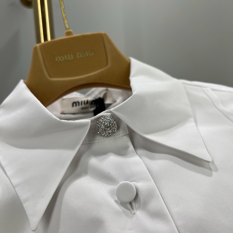 Miu Miu 女士 長袖徽標襯衫IT-36 IT-40碼-1
