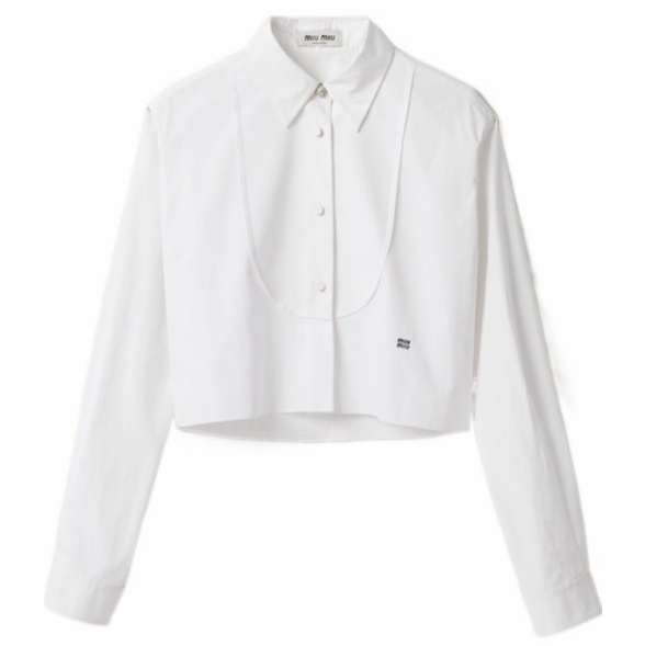 Miu Miu 女士 長袖徽標襯衫IT-36 IT-40碼-2