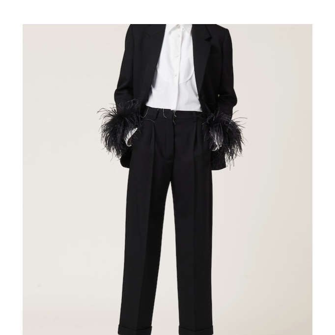 Miu Miu 女士 長袖徽標襯衫IT-36 IT-40碼-5