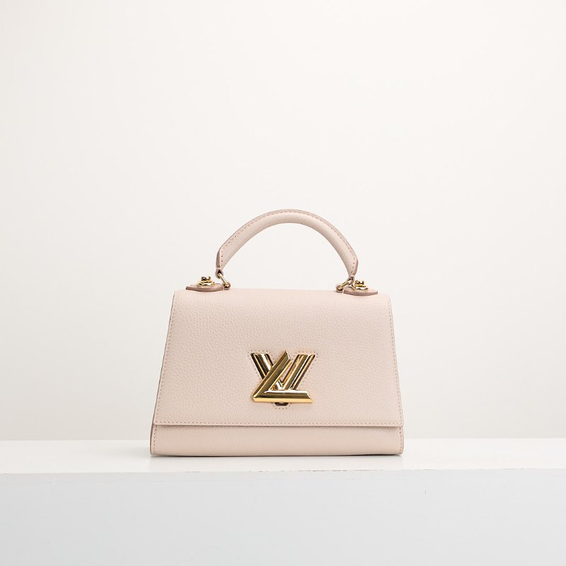 二手Lv twist one handle 小號灰褐色-0