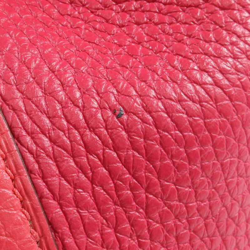 HERMES Clemence皮革Picotin PM銀扣手挽袋Rose Mexico/Rouge de Coeur-11