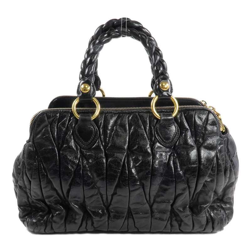 Miu Miu 牛皮皮革2 Way Shoulder金扣手挽肩背兩用袋-1