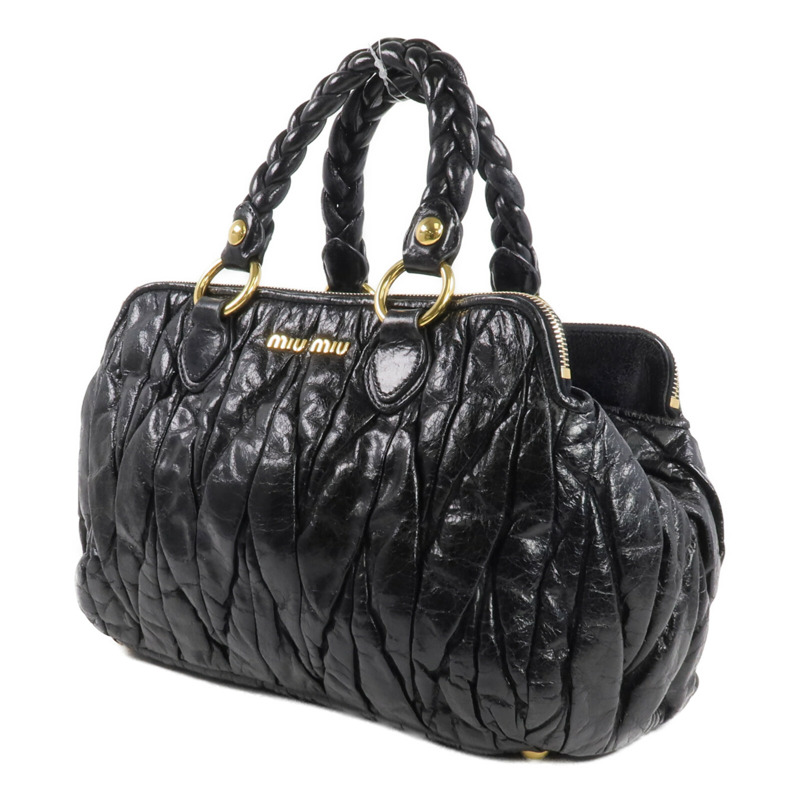 Miu Miu 牛皮皮革2 Way Shoulder金扣手挽肩背兩用袋-2