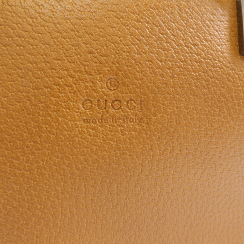 GUCCI 牛皮皮革Bamboo Handbag/Shoulder Bag銀扣手挽肩背兩用袋-9