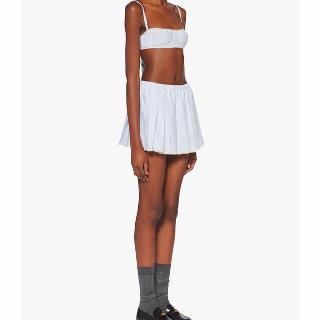 Miu Miu 女士 徽標迷你半身裙IT-38碼-4