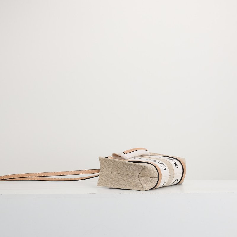 二手Chloé Woody tote mini 奶茶色-2