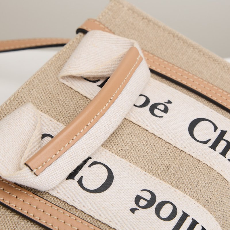 二手Chloé Woody tote mini 奶茶色-4