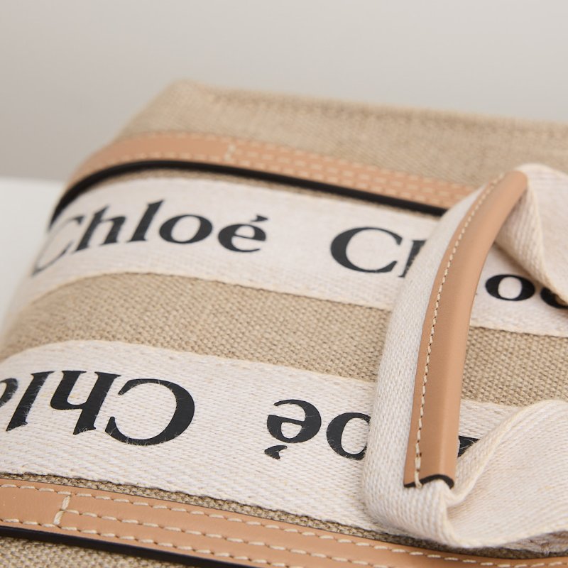 二手Chloé Woody tote mini 奶茶色-5