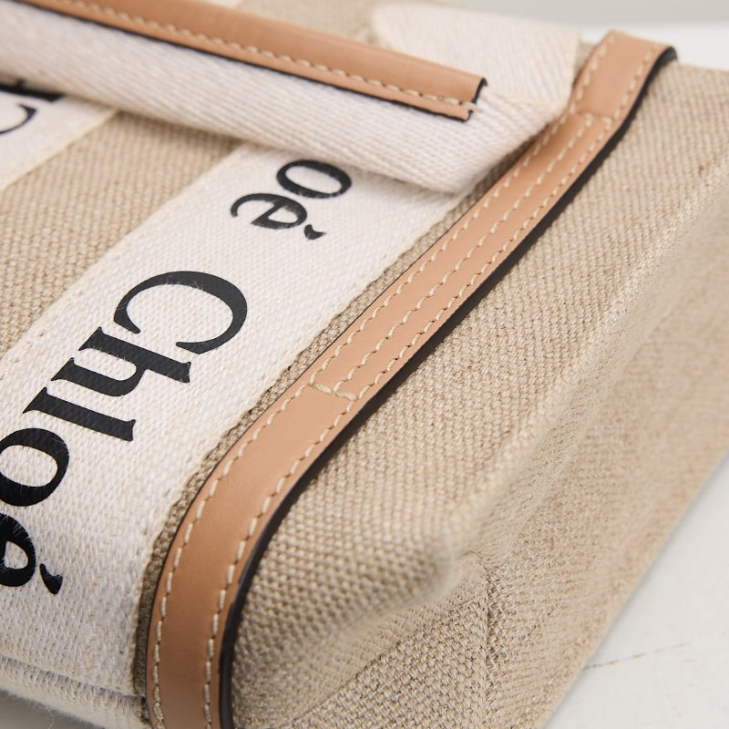 二手Chloé Woody tote mini 奶茶色-6