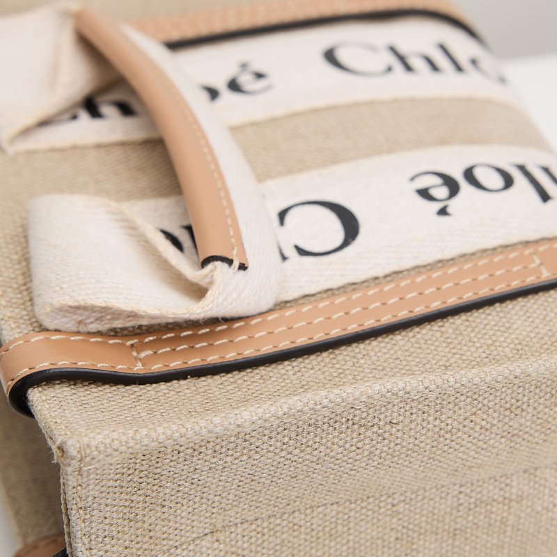 二手Chloé Woody tote mini 奶茶色-9