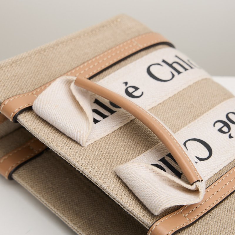 二手Chloé Woody tote mini 奶茶色-10