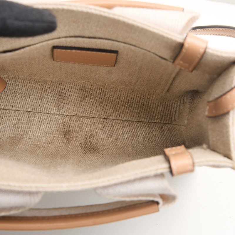 二手Chloé Woody tote mini 奶茶色-13